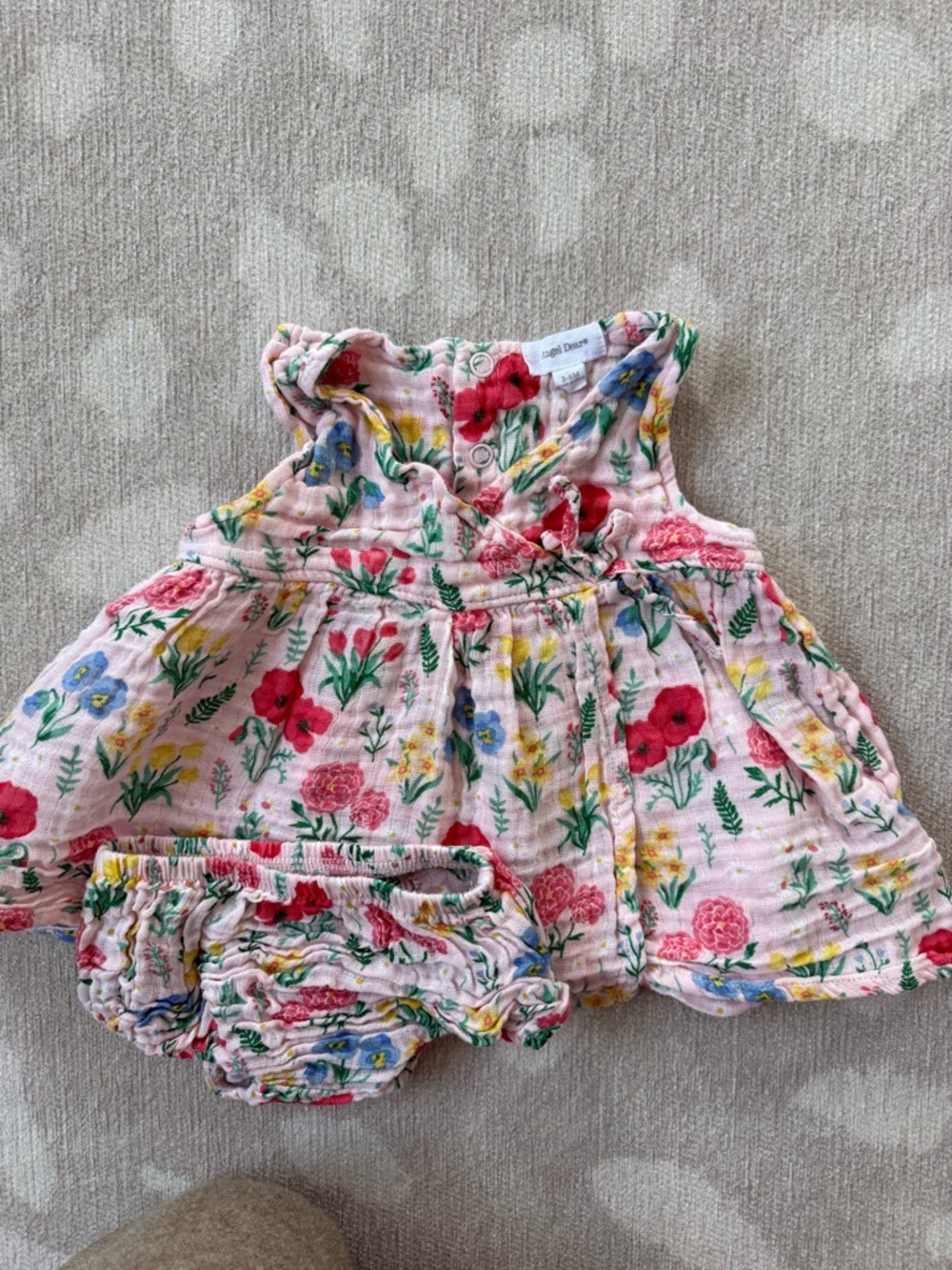 Angel Dear Pink Floral Dress with Bloomers